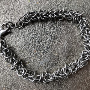 Stainless steel barbed wire bracelet. 8" length
